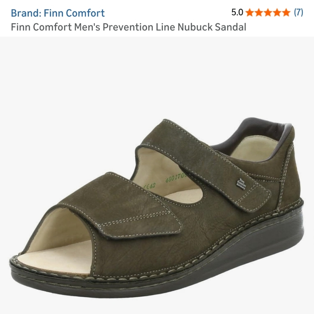 LIKE NEW Finn Comfort Men’s Prevention Line Nubuck Sandal, Euro‎ 41, US 8, Brown
